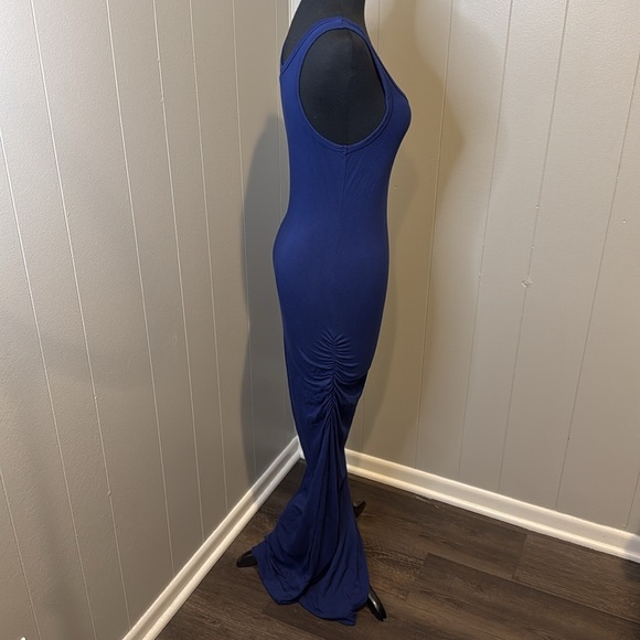 Victoria's Secret Women’s Small Blue Ruched Side Sleeveless Stretch Maxi Dress - Picture 3 of 8